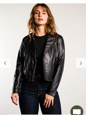 Able brand lamb skin leather moto jacket